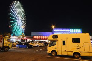 九州・沖縄旅。初日は刈谷ハイウェイオアシスで車中泊！
