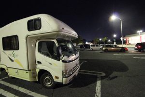 山陽道・宮島ＳＡで車中泊。